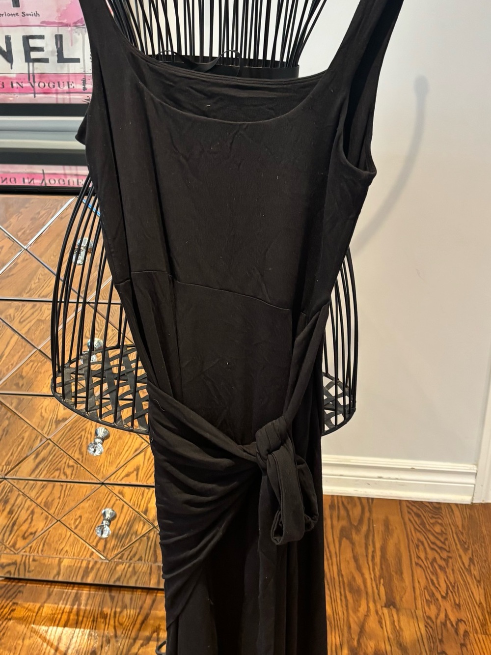 Wilfred Black Sleeveless Knot-Detail Maxi Dress